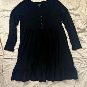 Black Waffle Knit Dress
